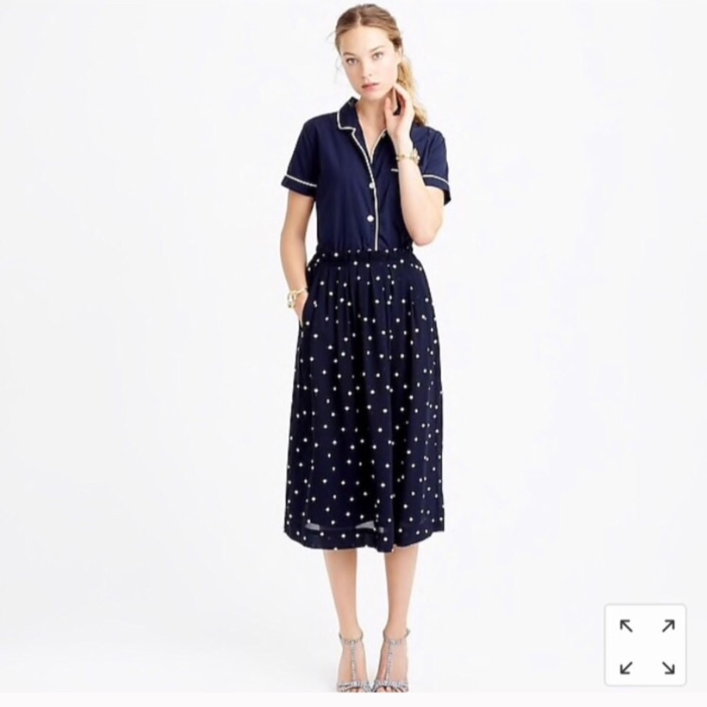 J Crew | NWOT pleated polka dot skirt